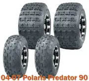 Set 4 ATV Tires WANDA 19x7-8 & 18x9.5-8 fit 04-07 Polaris Predator 90