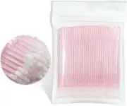 Pack of 100 Micro Brushes, Pink Glitter Disposable Micro Brushes, Eyelash Bru...