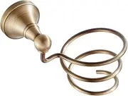 Antique Brass Wall-mounted Hair Dryer Rack Bathroom Storage Organizer Hair Dryer Shelf for Home