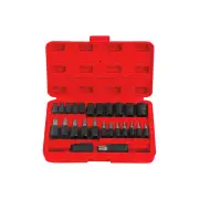 25 Pcs of PK Tool 1/4" & 3/8" & 1/2" Drive Star Socket & Bits Set - Cr-V Steel