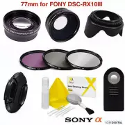 FISHEYE LENS + TELEPHOTO LENS + FILTERS FOR Sony Cyber-shot DSC-RX10 III 77MM