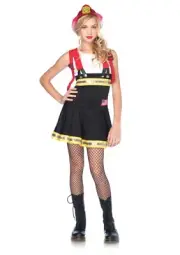 Sweet Heart Firefighter Costume Kids Jr S/M (10-12)