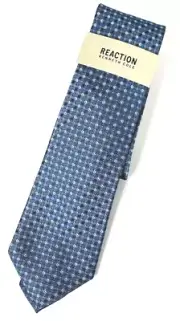 New Kenneth Cole Reaction Blue Classic Men's 100% Silk Neck Tie MSRP $55