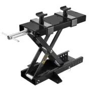 1100lbs Motorcycle Scissor Jack Lift Stand w/ Saddle Motorbike Work Bench Black