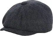 [Vaveren] Beret Hat Flat Cap Warm Casual Fall Tweed Hat Newsboy Hat Gift Cabbie Hat Flat Hat for Camping Driving Outdoor Fishing Travel