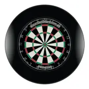 Pro Star Genuine Bristle Dart Board + BLACK Dartboard Surround Darts Man Cave