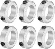 uxcell 6Pcs Set-Screw Collars 12mm Bore, Aluminum Alloy Shaft Collars, 20mm OD, 6mm Width Axle Collar Clamp for Linear Rod Shaft Guide