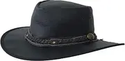 [Jacaru] Roo Nomad Kangaroo Leather Hat Crushable Foldable Water Resistant Squashy Black