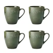 4pc Mikasa Jardin Stoneware Mug Set, 420ml - Green