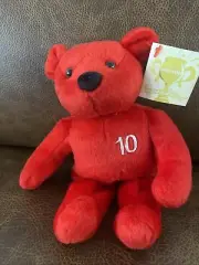 Nutrisystem 10 lbs Weight Loss Goal Workout Bear Stuffed Animal Plush Red 8" - M