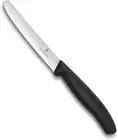 Victorinox Wavy Edge Steak And Tomato Knife, Round Tip, Black