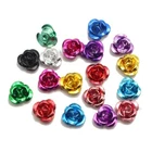 1000 Mixed Colour Aluminum Metal Rose Flower Beads 6mm Finding
