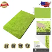 Thick Chenille Non-Slip Bath Runner Rug 30x50 - Absorbent & Washable Green