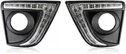 2Pcs Car LED Daytime Running Light Fog Lamp Cover DRL Yellow Turn Signal Light for Toyota Corolla 2014 2015 2016