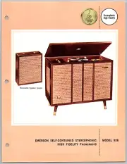 1961 Emerson Stereophonic High Fidelity PhonoRadio Brochure Flyer Print Ad