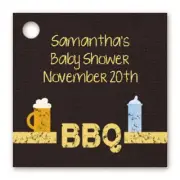 Beer and Baby Talk - Personalized Baby Shower Cardstock Favor Tags - Set of 20