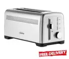 Sunbeam 4 Slice Long Slot Stainless Steel Bread QuickCheck Toaster Browning