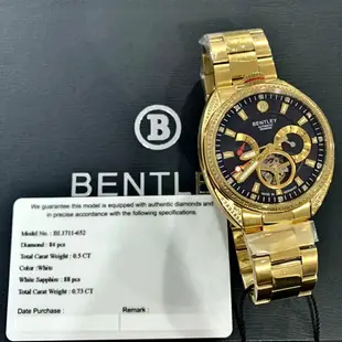 (Little bee小蜜蜂精品)Bentley 賓利 奢華機械錶 三眼機械錶(附真鑽保卡)