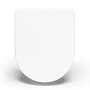 D Shape Soft Close Toilet Seat White Soft Close Toilet Seat for Easy Cleaning Top Fixing Stainless Steel Hinges Toilet Seats Locker Seat