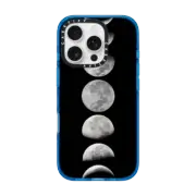 iPhone 16 Pro Impact Case MagSafe Compatible Moon phases. Black and white case