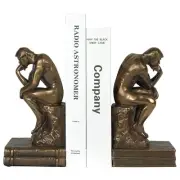 Cool Bookends Gold Decorative Unique Book Ends Book Stopper The Thinker Statu...