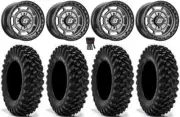 Sedona Rift 15x7 Wheels Gy 32" Warrior XT Sticky Tires RZR XP 1K / PRO XP