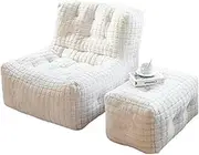 LoKori Giant Bean Bag Chair Cover for Adults(No Filler),Ultra Soft Single Sofa Cover for Floor Seating,Lazy Recliner Furniture Covers for Adults Relaxation