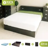 在飛比找momo購物網優惠-【YUDA 生活美學】房間組4件組 單人3.5尺 收納床頭箱