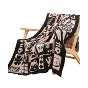 SOGA 130x160cm Throw Blanket Black and White New Year Limited Edition Peace and Joy Plush Cozy