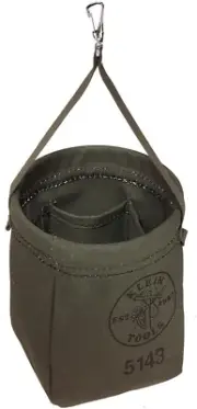 Klein Tools 5143 Canvas Tapered-Bottom Bag with Two Interior Pockets and a Snap