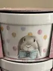 2021 Ciroa The Bakehouse Set of 4 Ramekins Bunnies w/Blue Bows