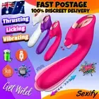 Thrusting Dildo Vibrator Licking Clit Stimulator G-Spot Telescopic Adult Sex Toy