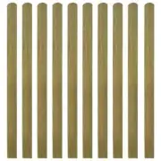 10 Pcs Set Impregnated Fence Slats Patio Garden Gate Fencing Pickets Wood 140cm