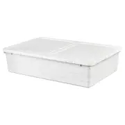 SOCKERBIT storage box with lid, white, 50x77x19 cm