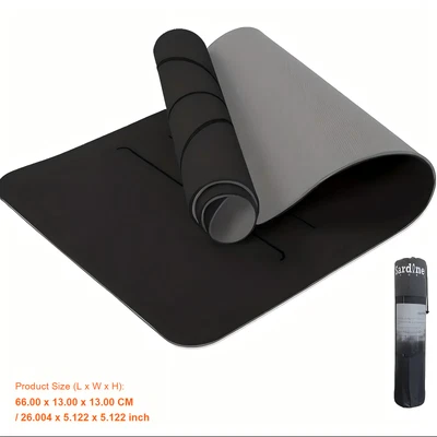 Sport TPE 8mm Yoga Mat Black Non Slip Fitness Exercise Mat for Home Gym