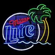 US STOCK Miller Lite Beer Palm Tree 24"x20" Neon Sign Lamp Light Xmas Gift