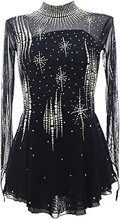 [Zagitova] Figure Skating Dress for Girls Sparkle Rhinestone Ice Skating Dress for Performance and Competition