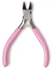 4" Diagonal Cutter Plier Flush Jaw Beading Wire Craft Jewelry Making Tool Pink