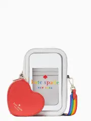 rainbow north south phone crossbody bag
