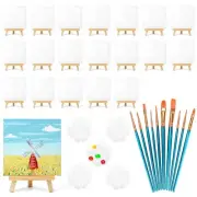 20 Pack Mini Canvases, 6x6in Small Painting Canvas Panel with Mini Easel, Art...