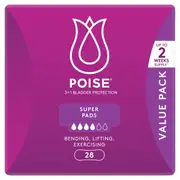 Poise Super Pads For Bladder Leaks 28 Pack