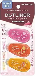 Kokuyo Ta-D927-06X3 Tape Glue Dot Liner, Petite More, Single Use, Strong Adhesive, 3 Pieces