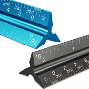 2PCS Architectural Scale Ruler, 12" Aluminum Architect Scale, Triangular Scale,