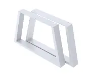 Trapezium-Shaped Table Bench Desk Legs Retro Industrial Design Fully Welded - White