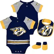 Outerstuff NHL Newborn Infants Blocker 3 Piece Creeper Bodysuit Bib Bootie Set