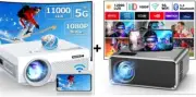 Smart Projector, Native 1080P, 12,000 Lumens, Wi-Fi, Bluetooth, 200" Display