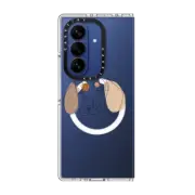 Galaxy Z Fold7 Clear Magnetic Case Modern One line Abstract Dachshund