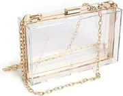 [WJCD] Clear Clutch Acrylic Crossbody Box Clutch for Women, Women Stadium Approved Purses and Handbags for School Prom, Work, Sporting Events Gameday, Fest & Concerts with