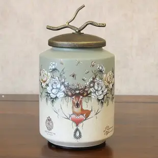 美式陶瓷儲物罐 創意玄關擺件 歐式復古客廳軟裝家居飾品 收納盒