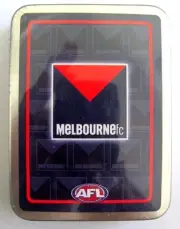 MELBOURNE DEMONS AFL TEAM LOGO PLAYING CARDS DECK IN TIN CASE KIDS GIFT